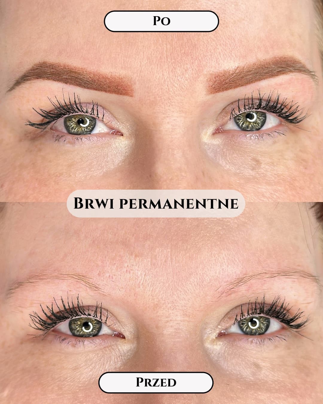 Brwi Permanentne: PMU brwi przed/po 01